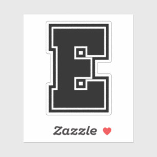 Letter E sporty college font alphabet Sticker