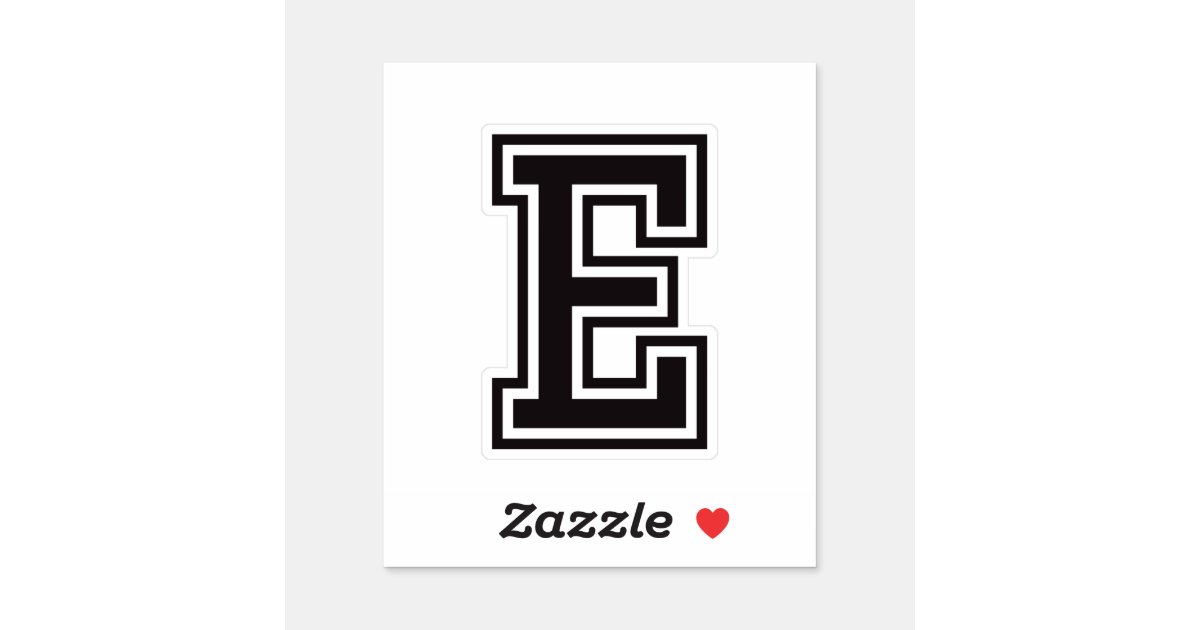 Letter E sporty college font alphabet Sticker