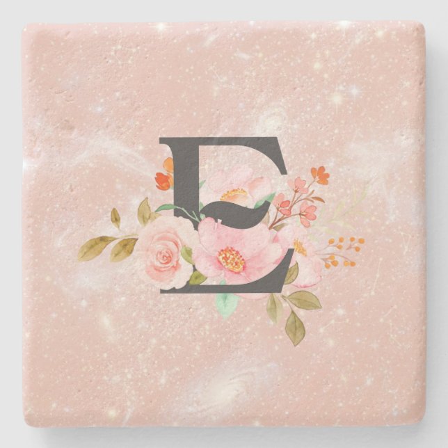 Letter E Stone Coaster (Front)