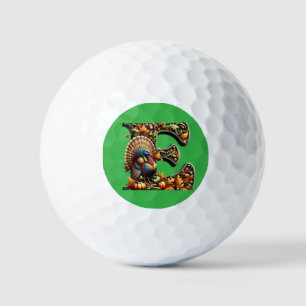 Letter E Thanksgiving style gift Golf Balls
