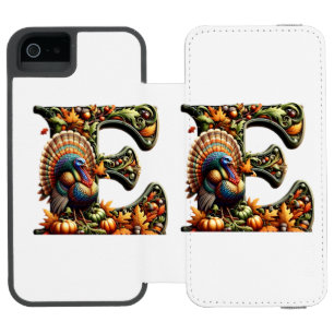 Letter E Thanksgiving style gift  iPhone SE/5/5s Wallet Case