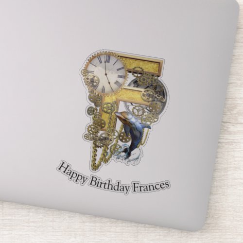 Letter F Birthday customization Sticker