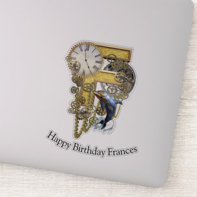 Letter F Birthday customization Sticker (Detail)