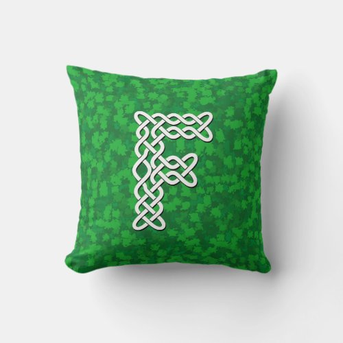 Letter F Celtic Knot Alphabet Throw Pillow