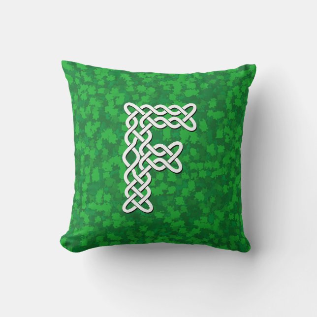 Letter F Celtic Knot Alphabet Throw Pillow (Front)