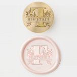 Letter F Classic Foliage Family Name Monogram Wax Seal Stamp<br><div class="desc">Add a personalized accent to your letters, invitations and cards with this customizable monogram wax seal stamp. It features a letter F split monogram and classic typography with leaves accents. Personalize by adding your own family name. This monogram wax seal stamp is available in various colors—perfect for wedding, personal and...</div>