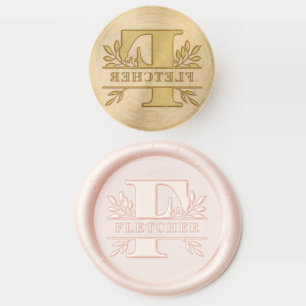 Letter F Classic Foliage Family Name Monogram Wax Seal Stamp