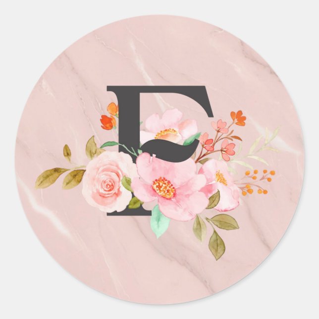 Letter F Classic Round Sticker (Front)