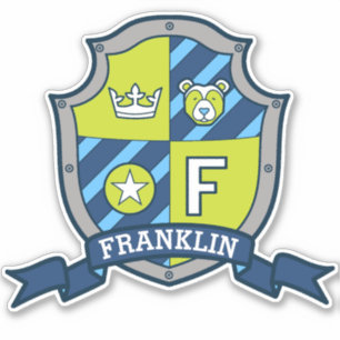 Letter F custom name Franklin knights crest Sticker
