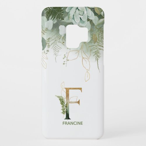Letter F Elegant Fern  Succulent Case_Mate Samsung Galaxy S9 Case