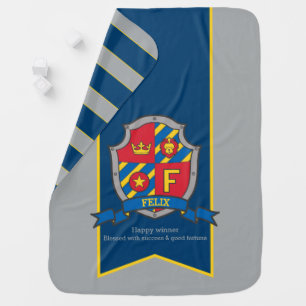 Letter F Felix custom name meaning baby blanket