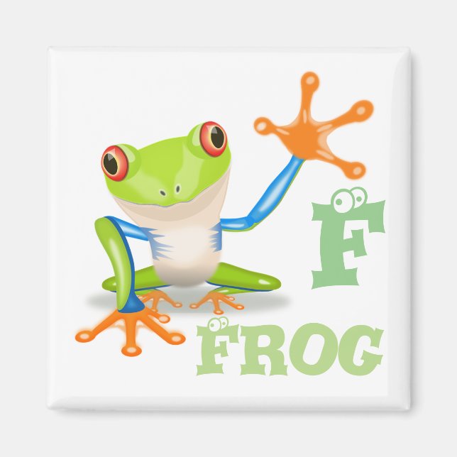 Letter F for Frog Children's Magnet (Front)