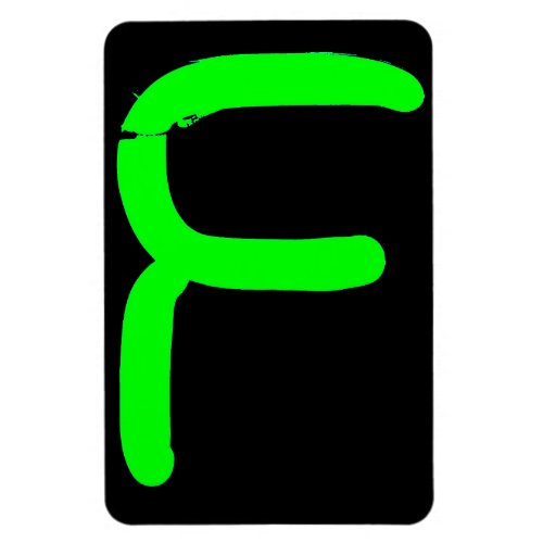 Letter F in Green Neon Magnet