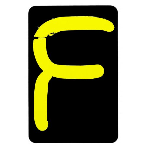 Letter F in Yellow Neon Magnet