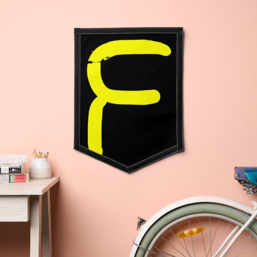 Letter F in Yellow Neon Pennant