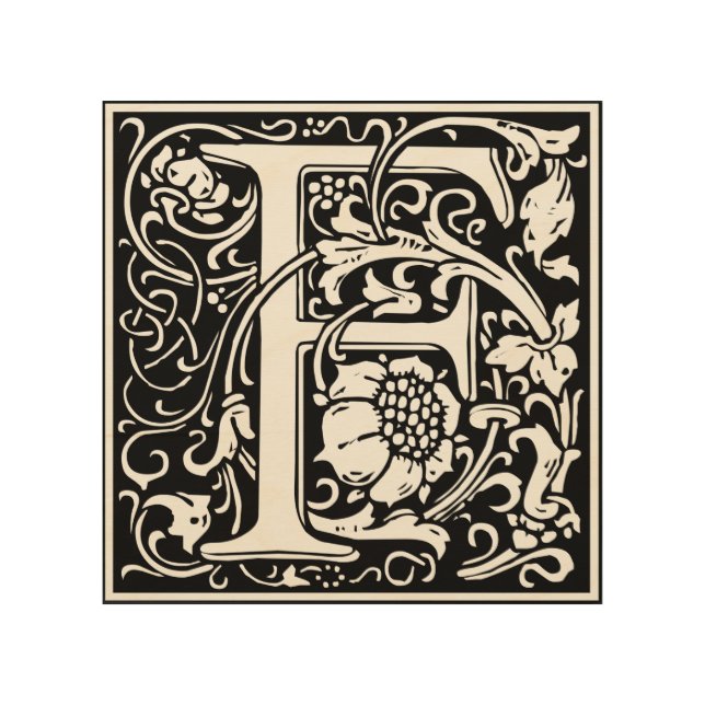 Letter F Medieval Monogram Art Nouveau (Front)
