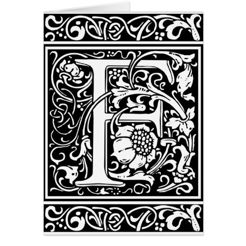 Letter F Medieval Monogram Art Nouveau