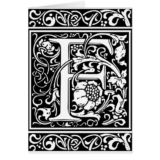 Letter F Medieval Monogram Art Nouveau (Front)