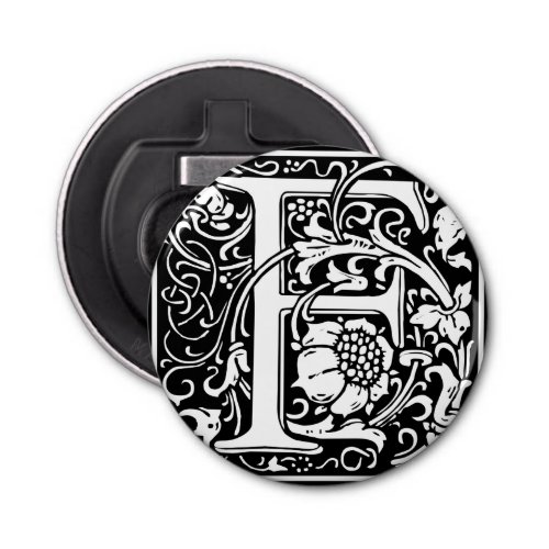 Letter F Medieval Monogram Art Nouveau Bottle Opener