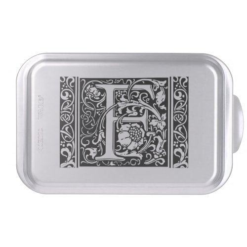 Letter F Medieval Monogram Art Nouveau Cake Pan