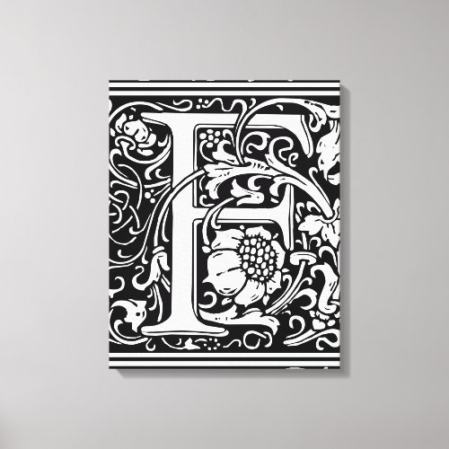 Letter F Medieval Monogram Art Nouveau Canvas Print