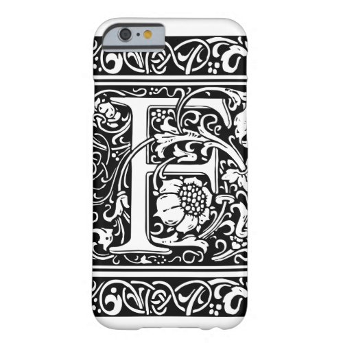 Letter F Medieval Monogram Art Nouveau Barely There iPhone 6 Case