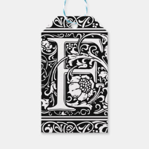 Letter F Medieval Monogram Art Nouveau Gift Tags
