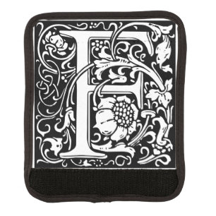 Letter F Medieval Monogram Art Nouveau Luggage Handle Wrap