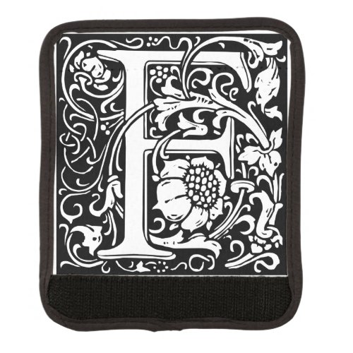 Letter F Medieval Monogram Art Nouveau Luggage Handle Wrap
