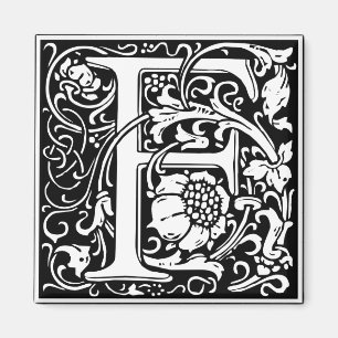 Letter F Medieval Monogram Art Nouveau Magnet