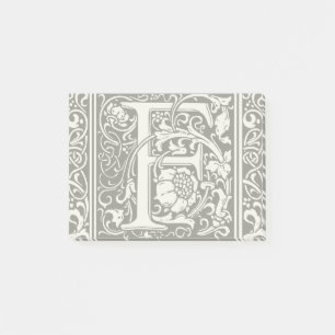 Letter F Medieval Monogram Art Nouveau Post-it Notes