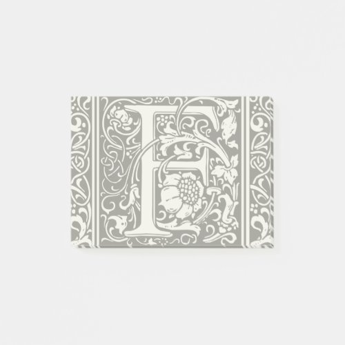 Letter F Medieval Monogram Art Nouveau Post_it Notes