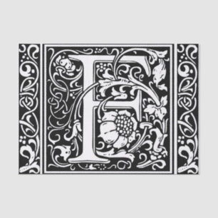 Letter F Medieval Monogram Art Nouveau Tissue Paper