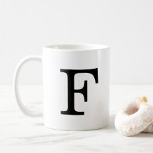 Letter F Monogram Classic Mug, 11 oz