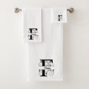 Letter F Monogram Initial Bath Gift Set