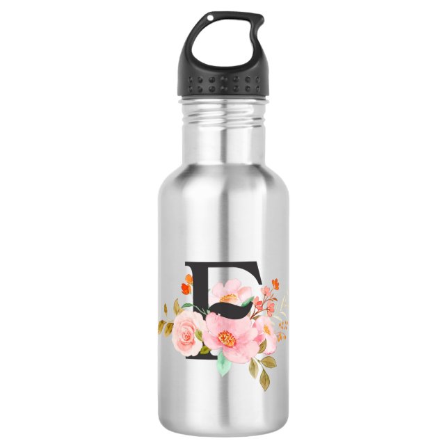 Letter F Stainless Steel Water Bottle (Front)