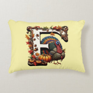Letter f Thanksgiving gift style  Accent Pillow