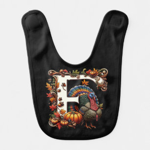 Letter f Thanksgiving gift style  Baby Bib