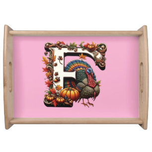 Letter f Thanksgiving gift style  Serving Tray