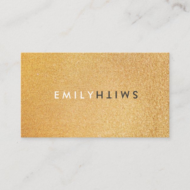 Letter Flip / Glitter Background and Gray Business Card (Front)