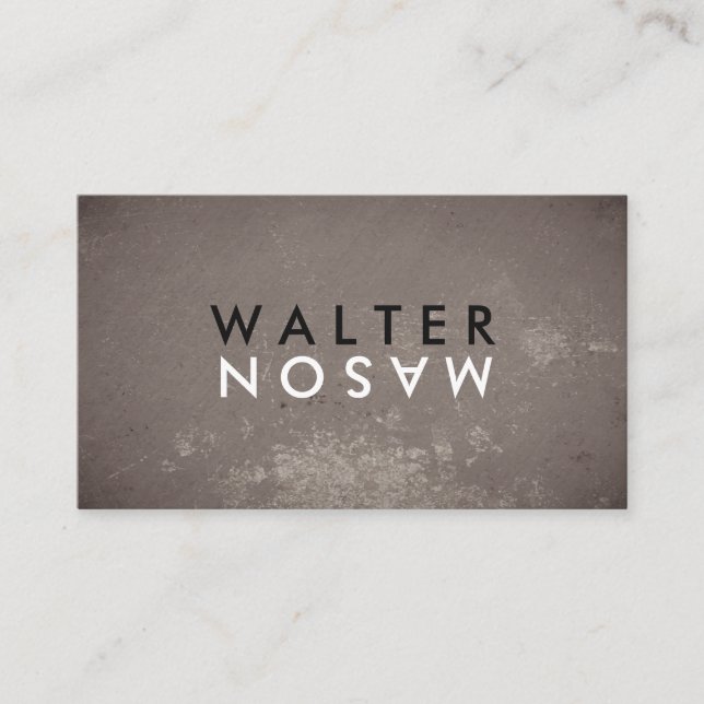 Letter Flip Grungy Texture Business Card (Front)