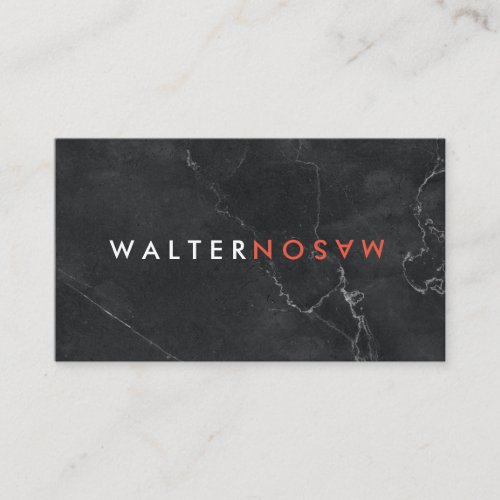 Letter Flip  Marble  Lux Executive Business Card