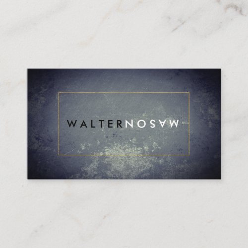 Letter Flip Rustic with Border Business Card