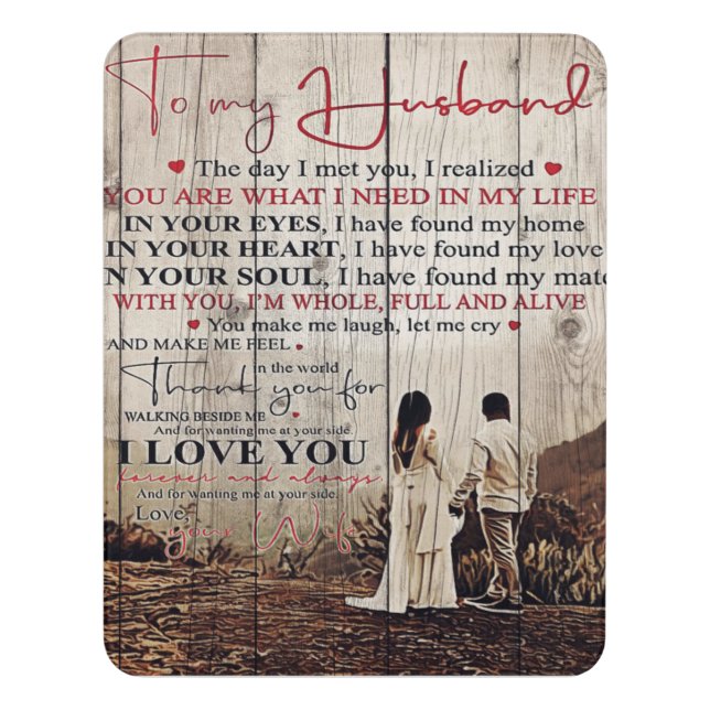 Letter For Him | Cool To My Husband Gift Door Sign (Contemporary Vert)