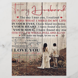 Letter For Him Cool To My Husband Gift Menu