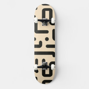 Letter fragments on pale beige background skateboard