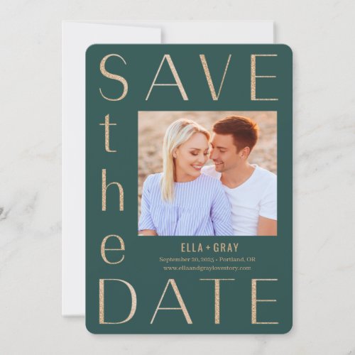 Letter Frame EDITABLE COLOR Save The Date Card
