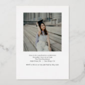 Letter Frame Foil Graduation Announcement Invite (Back)