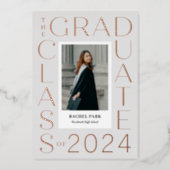Letter Frame Foil Graduation Announcement Invite (Front)