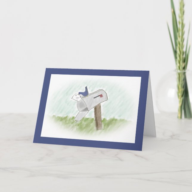 Letter from a Bluebird Customizable Greeting Card (Front)